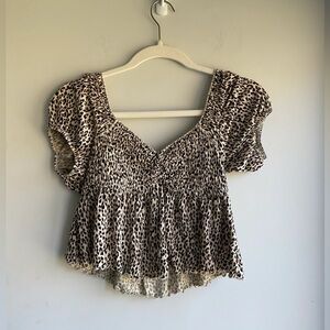 Urban Outfitters Leopard Cheetah Crop Top—NWT